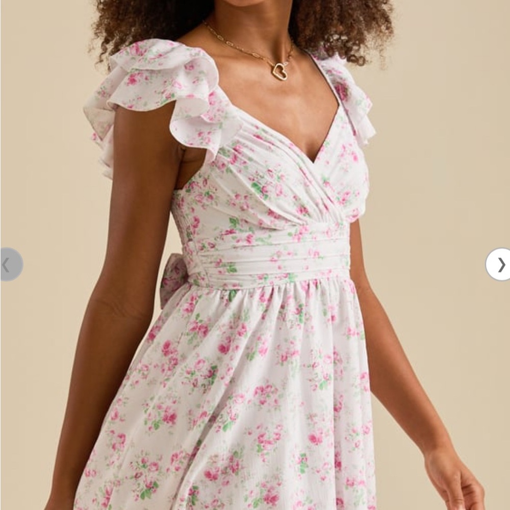 Altar’d State Floral Ruffle Sleeve Mini Dress